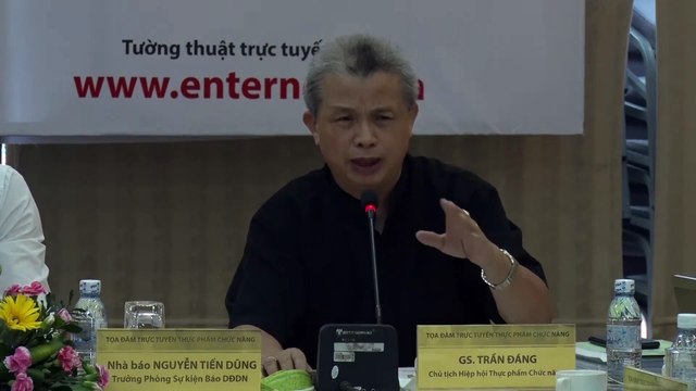 PGS.TS Trần Đáng, Chủ tịch Hiệp hội Thực phẩm chức năng phát biểu tại Tọa đàm trực tuyến thực phẩm chức năng