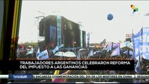 teleSUR Noticias 11:30 30-09: Argentinos celebran reforma del Impuesto a las Ganancias