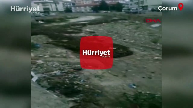 Çorum'da selin geliş anı kamerada