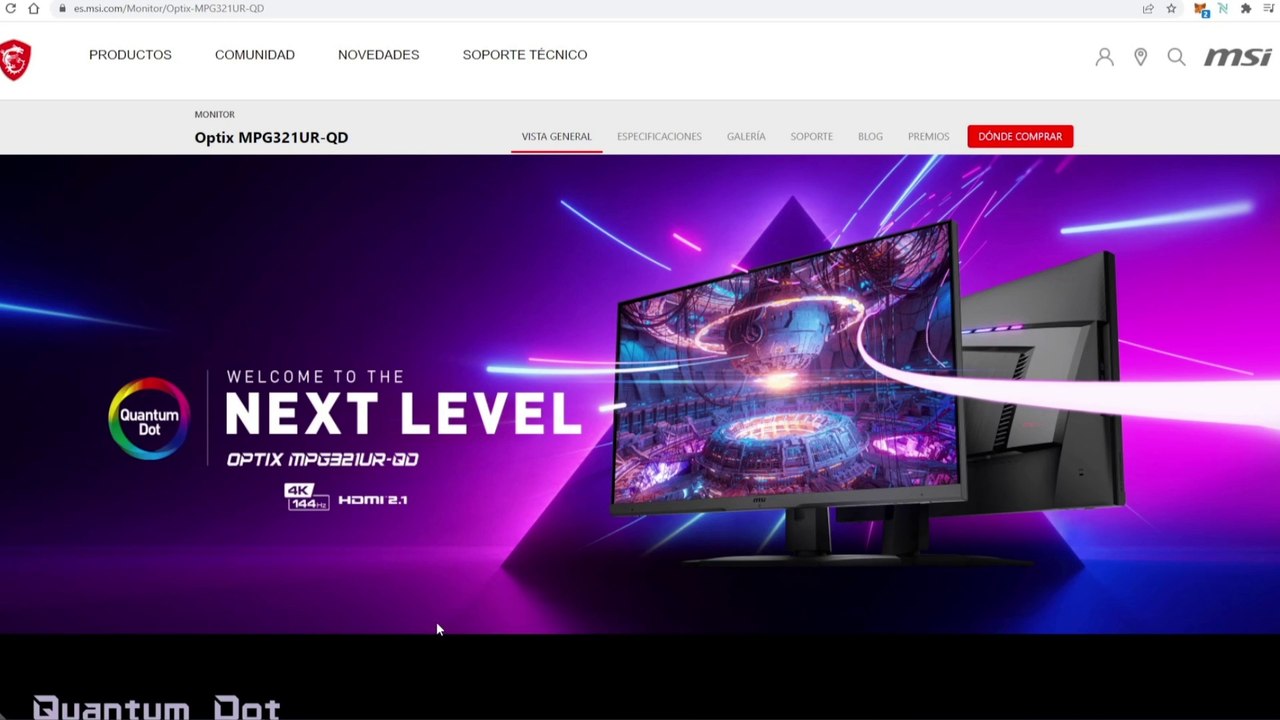 MONITOR MSI OPTIX MPG321UR-QD | 4K, 144HZ Y HDMI 2.1 LO HACEN UN GRAN MONITOR GAMING