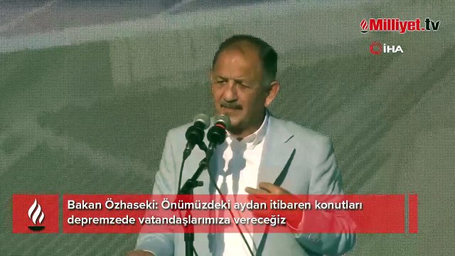 Bakan Özhaseki: Önümüzdeki aydan itibaren konutları depremzede vatandaşlarımıza vereceğiz