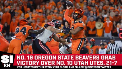 No. 19 Oregon State Keeps Pac-12 Title Pursuit Alive in 21–7 Win Over No. 10 Utah
