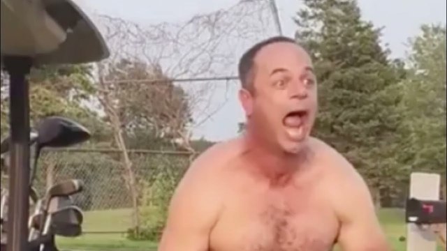 Golfer rips his shirt off while threatening other players in bizarre scene