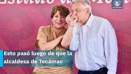 Ahora AMLO da beso en la mano a Delfina Gómez