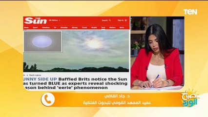 مفاجأة غير متوقعة.. عميد البحوث الفلكية يكشف أسباب ظهور الشمس زرقاء فى سماء بريطانيا