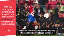 Ancelotti delighted with Girona win as Nacho apologises for red card tackle
