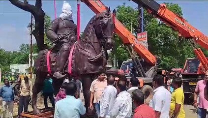 video- चेतक पर सवार वीर शिरोमणि महाराणा प्रताप पहुंचे खंडवा