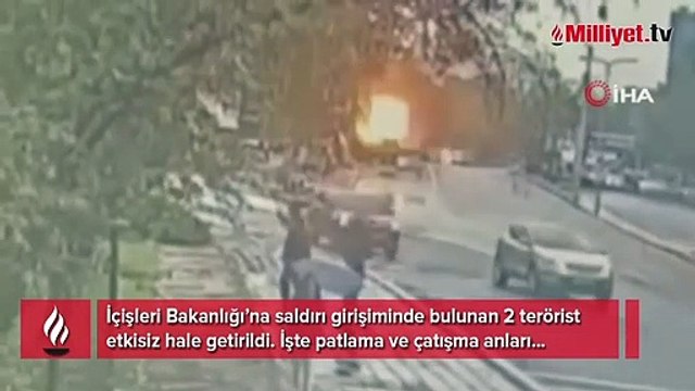 İçişleri bombalı saldırı! İşte patlama ve çatışma anları