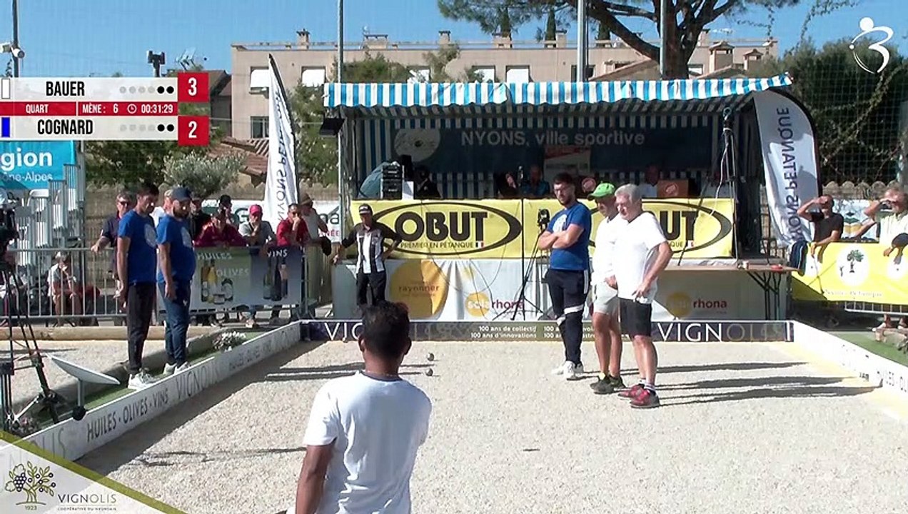 Quart BAUER vs COGNARD WebTV Nyons : International à pétanque triplette open 2023