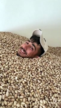 Fıstıkları ağzına alıp tükürdü