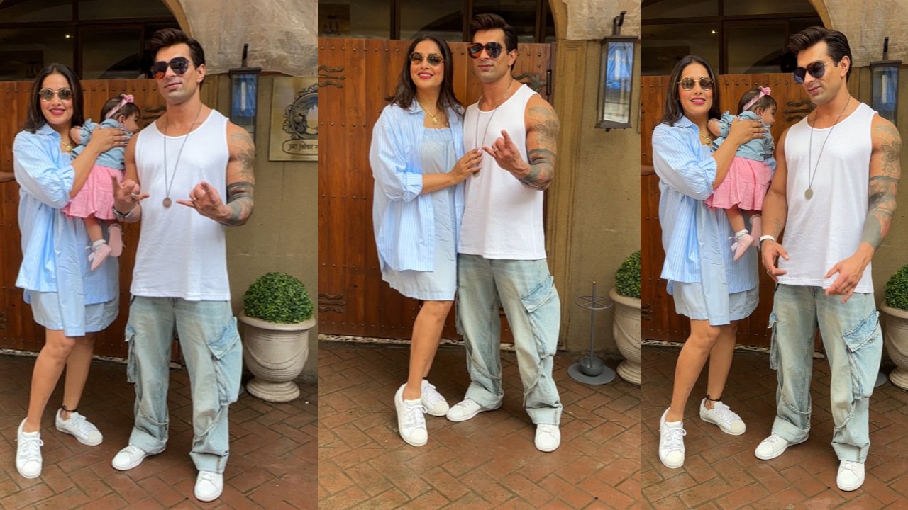 Bipasha Basu बेटी Devi और पति Karan Singh Grover के साथ romantic lunch date पर दिखी, Video Viral!