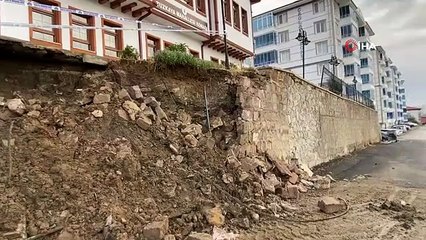 Le mur de soutènement s'est effondré à cause de fortes pluies à Yozgat
