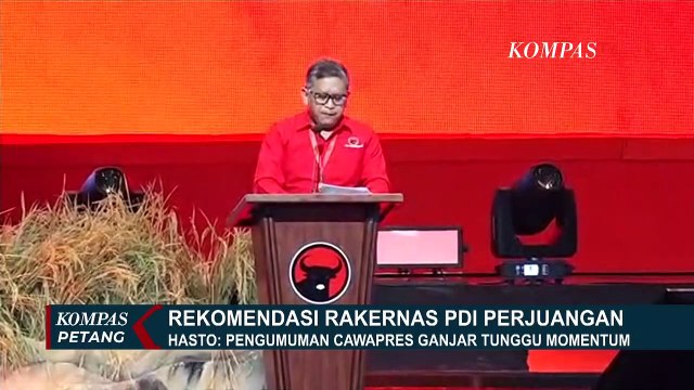 Hasto Ungkap Hasil Rakernas PDIP soal Cawapres Ganjar Pranowo