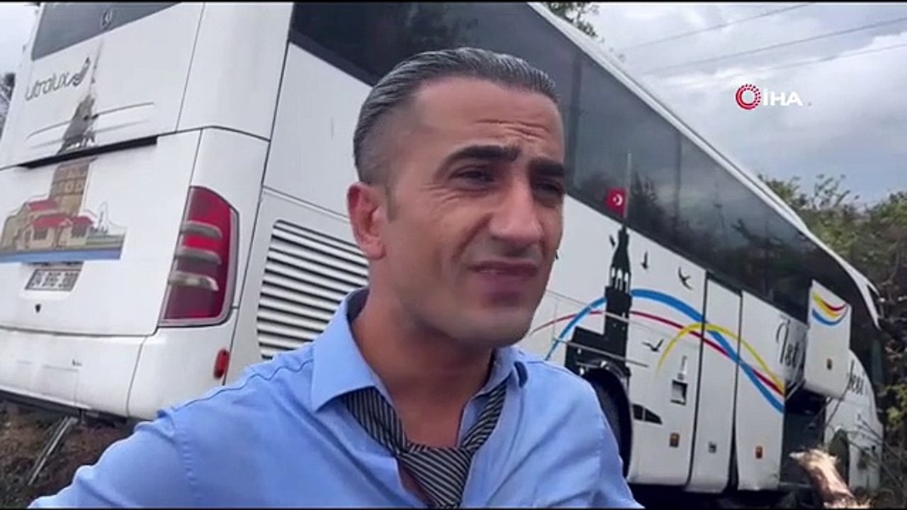Un bus de passagers a volé dans le fossé à Bursa : 2 blessés