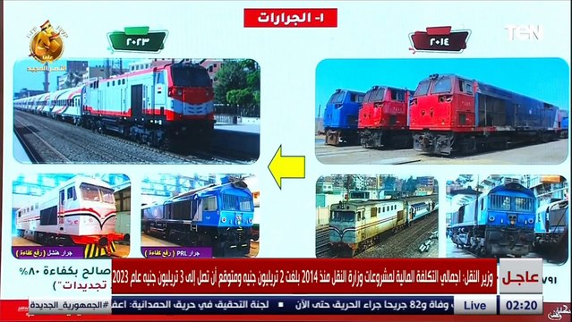 وزير النقل: السكك الحديدية تنقل حاليا 1 2 مليون راكب يوميا مقارنة بـ 900 الف راكب في 2014