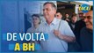 Bolsonaro conversa com a imprensa na chegada a Belo Horizonte