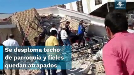 Download Video: Colapsa techo de iglesia en Ciudad Madero, Tamaulipas; algunos fieles están bajo los escombros