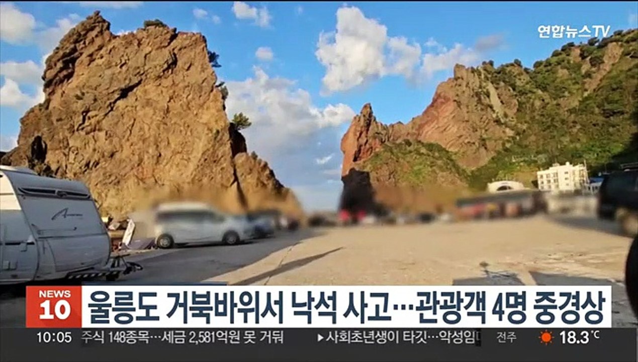 울릉도 거북바위서 낙석 사고…관광객 4명 중경상