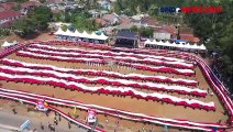 Hari Kesaktian Pancasila, Bendera Merah Putih Sepanjang 1.001 Meter Dibentangkan di Pandeglang