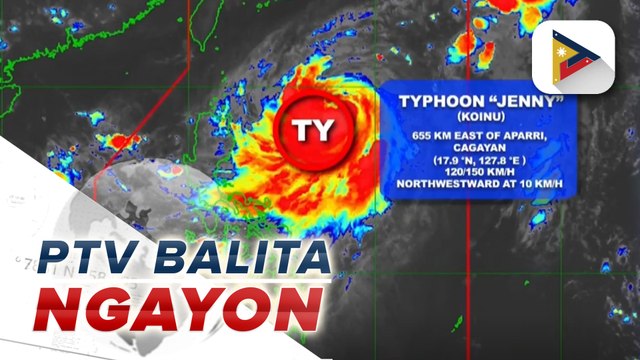 Bagyong #JennyPH, lumakas pa; posibleng tahakin ang bahagi ng Calayan, Cagayan mamayang hapon