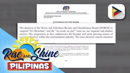 MTRCB, iginiit na ang desisyon na suspendihin ang programang ‘It’s Showtime' ay hiwalay sa usapin...