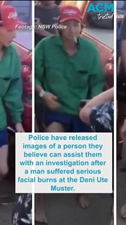 Man suffers face burns at Deni Ute Muster, police release images of suspect