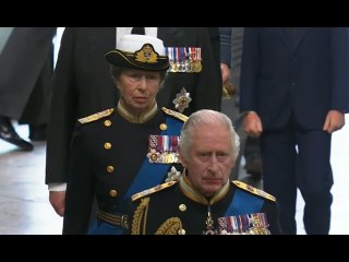 Princess Anne looks sombre as she attends Queen's funeral