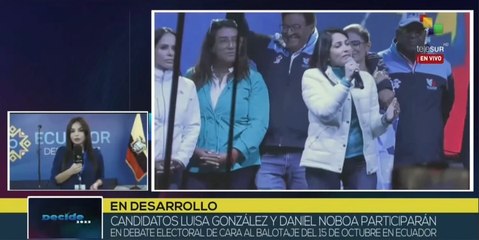 Ecuador: Luisa González y Daniel Noboa se enfrentan en debate presidencial previo a balotaje