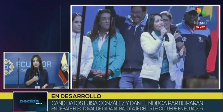 Ecuador: Luisa González y Daniel Noboa se enfrentan en debate presidencial previo a balotaje