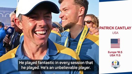 Cantlay congratulates McIlroy on brilliant Ryder Cup performance