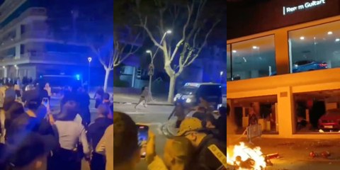 No es París ni Filadelfia: Vea como cientos de jóvenes vándalos asaltan e incendian varios establecimientos en Molins de Rey (Barcelona)