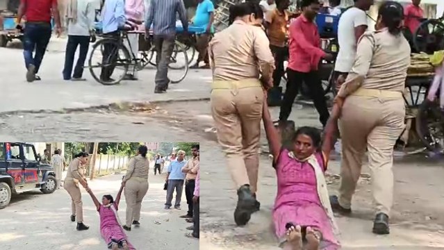 Hardoi: सिपाहियों ने महिला को जमीन पर घसीटा... Video VIral होते ही मचा हड़कंप, दोनों ससपेंड