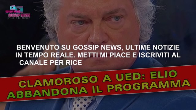 Clamoroso A Uomini e Donne: Elio Servo Abbandona Il Programma!