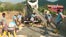 La municipalité de Konyaaltı a réalisé des travaux routiers en béton à Hisarçandır