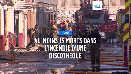 Les autorités espagnoles jugent "peu probable" de trouver d'autres corps dans les décombres de la discothèque de Murcie où treize personnes ont perdu la vie hier dans un incendie - VIDEO