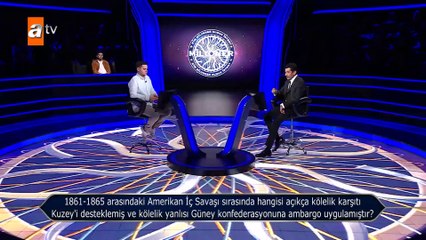 Kim Milyoner Olmak İster'de yarışmacı 1 milyonluk soruyu açtırdı