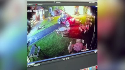 Watch: Digger attacks pub causing £200k in damage