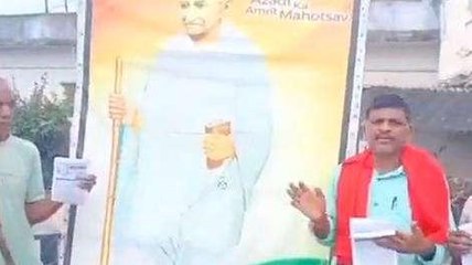 పార్వతీపురం జిల్లా: స్టీల్ ప్లాంట్ ఆపాలంటూ గాంధీ చిత్రపటానికి వినతి