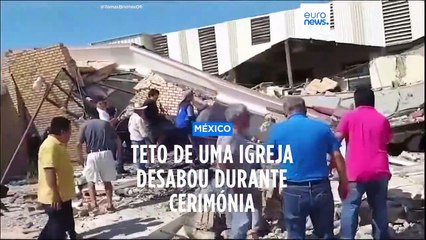 下载视频: Colapso de teto de igreja provoca vários mortos e feridos no México.