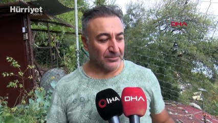 Beşiktaş'ta evlerin bulunduğu alandaki bir kömürlüğe kaya düştü