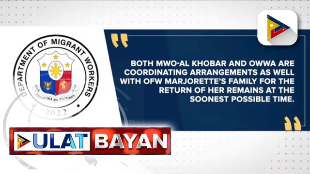 DMW, nakikipag-ugnayan na sa Saudi Arabia kaugnay ng pagkamatay ng 1 OFW