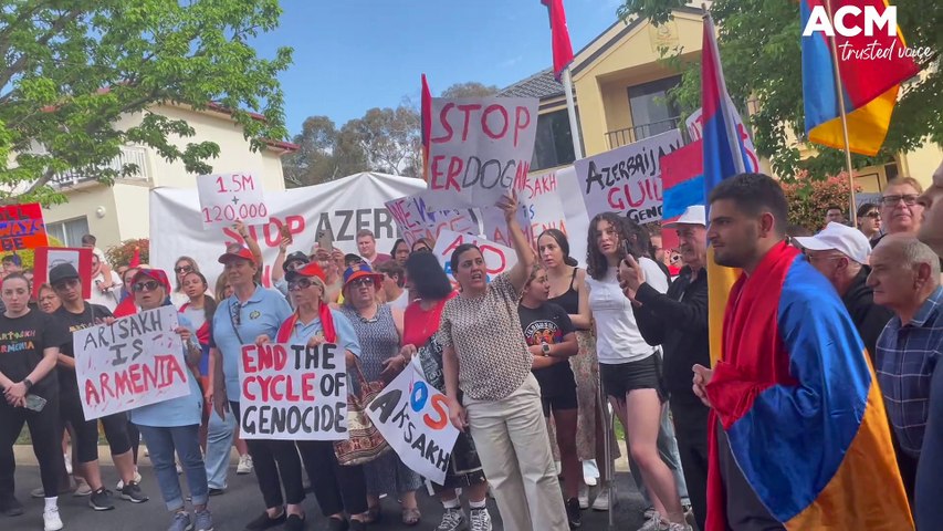Armenian-Australians protest in Canberra | The Canberra Times | October ...