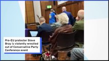 Pro-EU protester Steve Bray disrupts Tory Party Conference