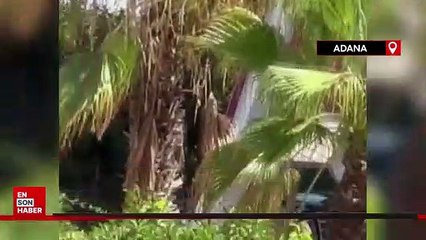 Adana'da işçinin zor anları:Sepet kırılınca vinçten düştü, havada asılı kaldı