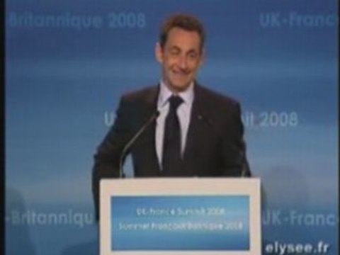 Humour sarkozy oublié des TV : conf. presse Sarko/brown