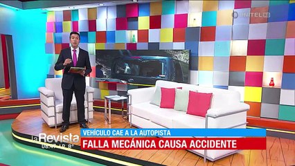 Minibús que se embarrancó a la Autopista sufrió fallas mecánicas, el chofer está aprehendido