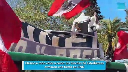 Clásico a todo color y calor, los hinchas de Estudiantes armaron una fiesta en UNO