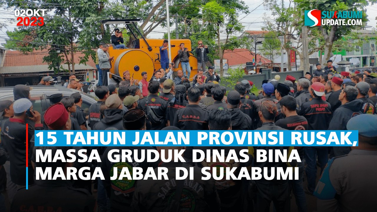 15 Tahun Jalan Provinsi Rusak, Massa Gruduk Dinas Bina Marga Jabar di Sukabumi