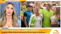 Olivia Newton-John’s daughter Chloe cries on live TV as she remembers late mother