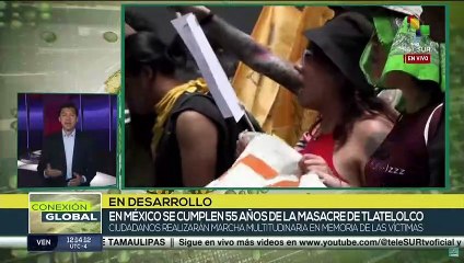 Mexicanos recuerdan 55 años de la masacre de Tlateloco